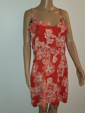 Elle Red Floral Ruffle Mini Dress
